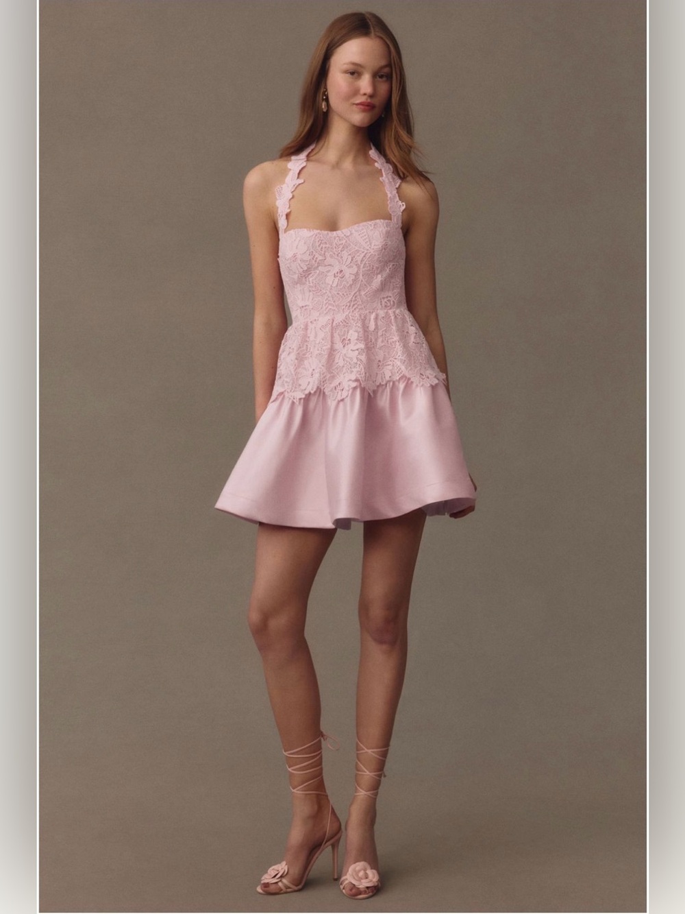 BHLDN Mari Sleeveless Tiered‎ Lace Mini Dress Small